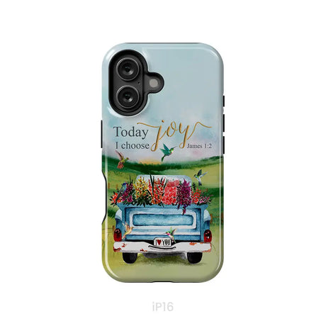 Today I Choose Joy James 1:2 Car With Flowers Phone Case iPhone 16 / Tough Case