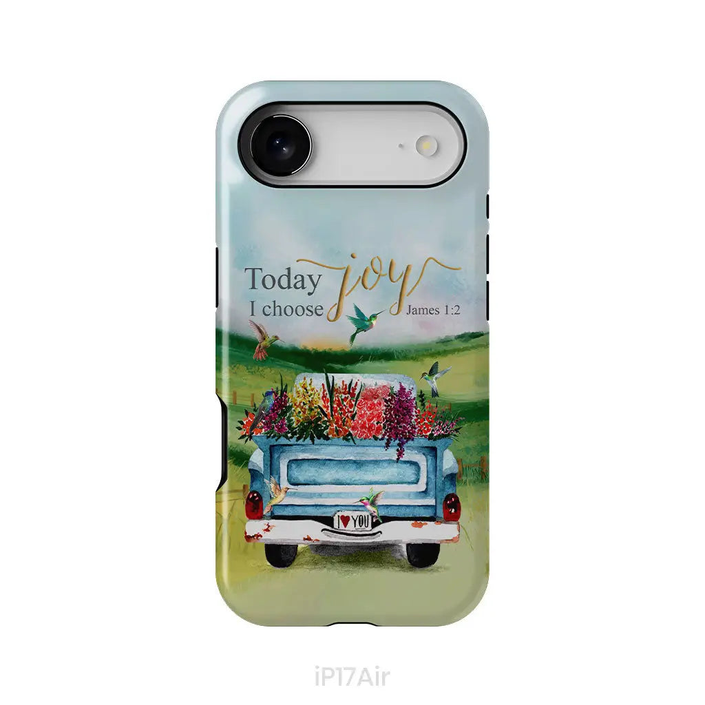 Today I Choose Joy James 1:2 Car With Flowers Phone Case iPhone 17 Air / Tough Case