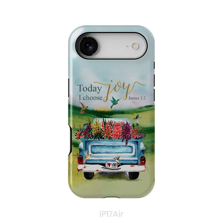 Today I Choose Joy James 1:2 Car With Flowers Phone Case iPhone 17 Air / Tough Case