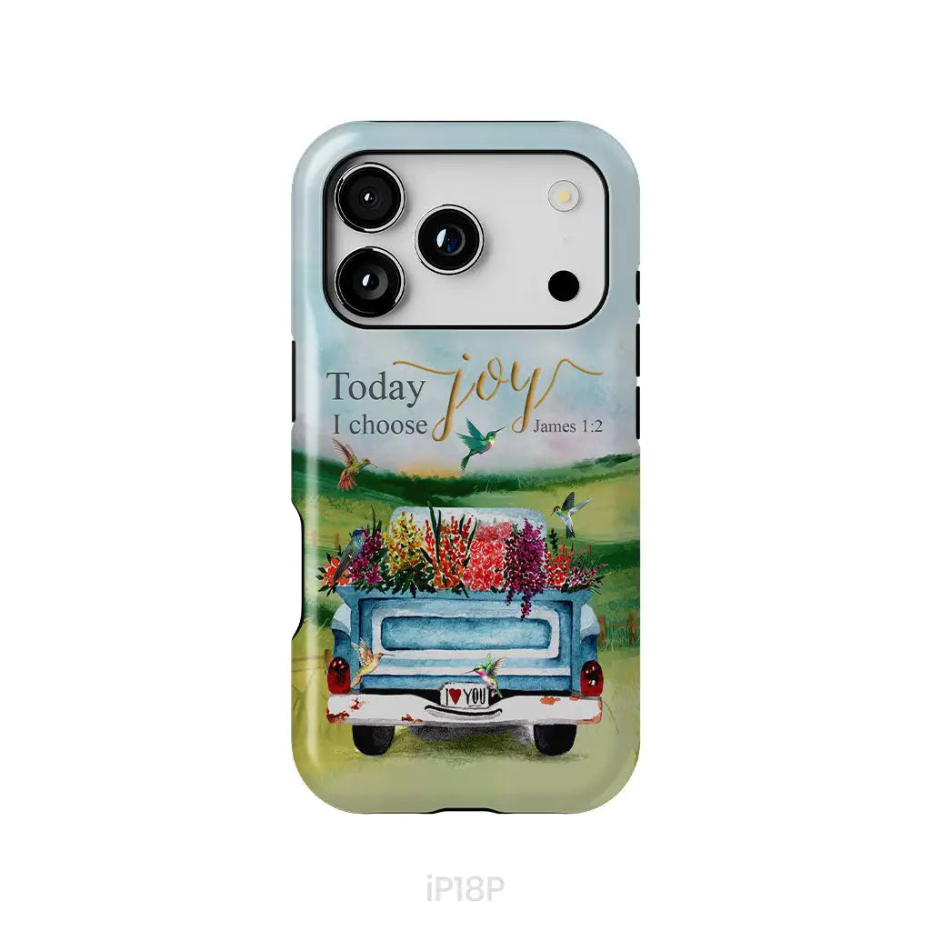 Today I Choose Joy James 1:2 Car With Flowers Phone Case iPhone 18 Pro / Tough Case