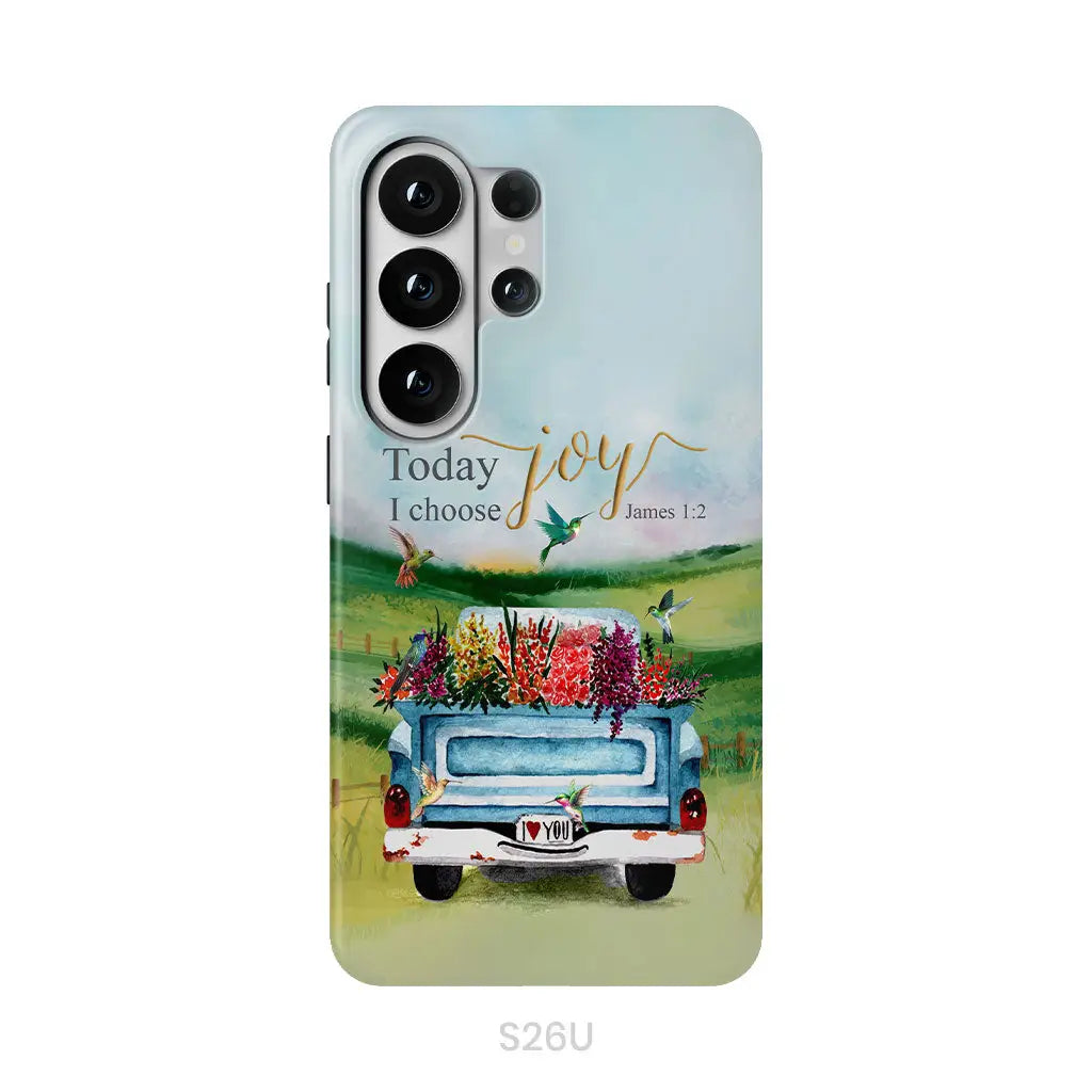 Today I Choose Joy James 1:2 Car With Flowers Phone Case Samsung Galaxy S26 Ultra / Tough Case