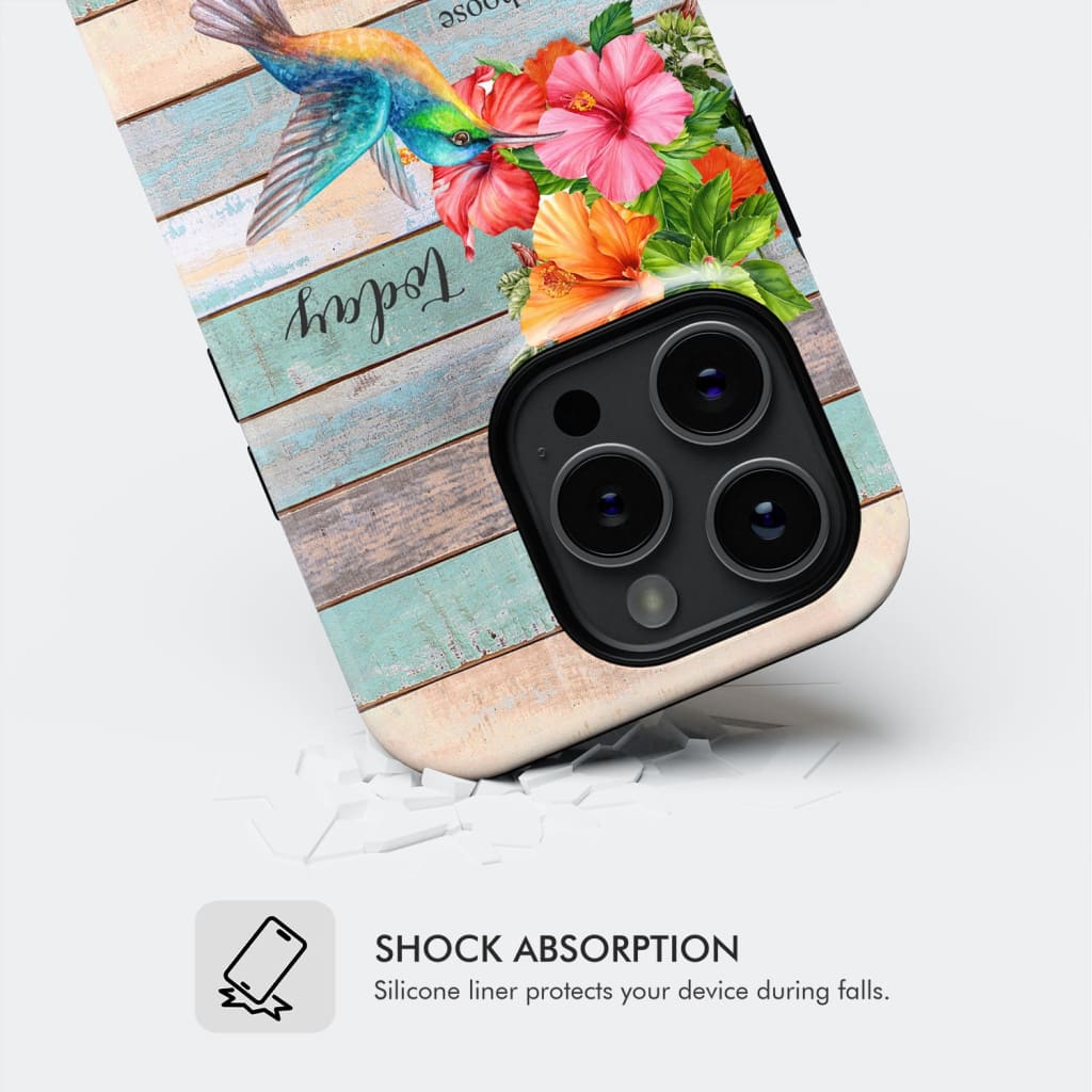Today I Choose Joy James 1:2 Hummingbird Flower Phone Case