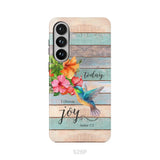 Today I Choose Joy James 1:2 Hummingbird Flower Phone Case Samsung Galaxy S26 Plus / Tough Case