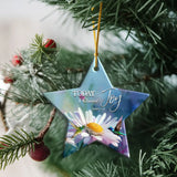 Uplifting hummingbird ornament symbolizing hope, faith, and choosing joy in Christ.
