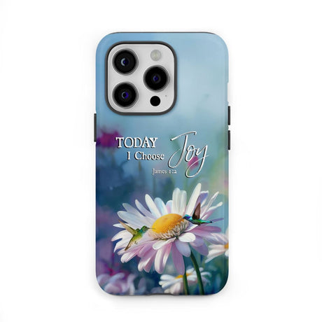 Today I Choose Joy James 1:2 Hummingbird With Daisies Phone Case