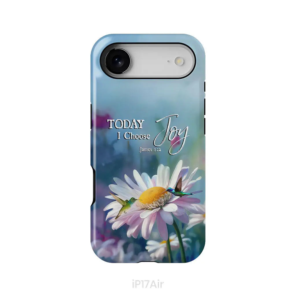 Today I Choose Joy James 1:2 Hummingbird With Daisies Phone Case iPhone 17 Air / Tough Case