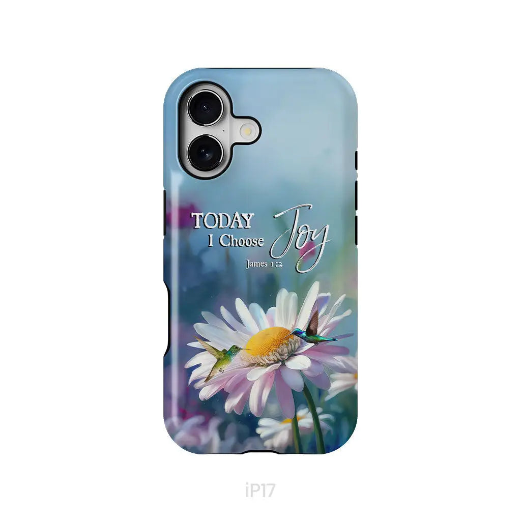 Today I Choose Joy James 1:2 Hummingbird With Daisies Phone Case iPhone 17 / Tough Case