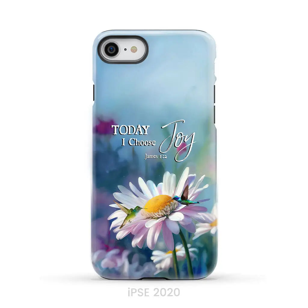 Today I Choose Joy James 1:2 Hummingbird With Daisies Phone Case iPhone SE 2020 / Tough