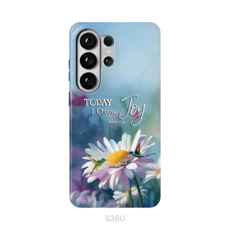 Today I Choose Joy James 1:2 Hummingbird With Daisies Phone Case Samsung Galaxy S26 Ultra / Tough Case