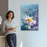 Today I Choose Joy James 1:2 Hummingbird With Daisies Wall Art Canvas