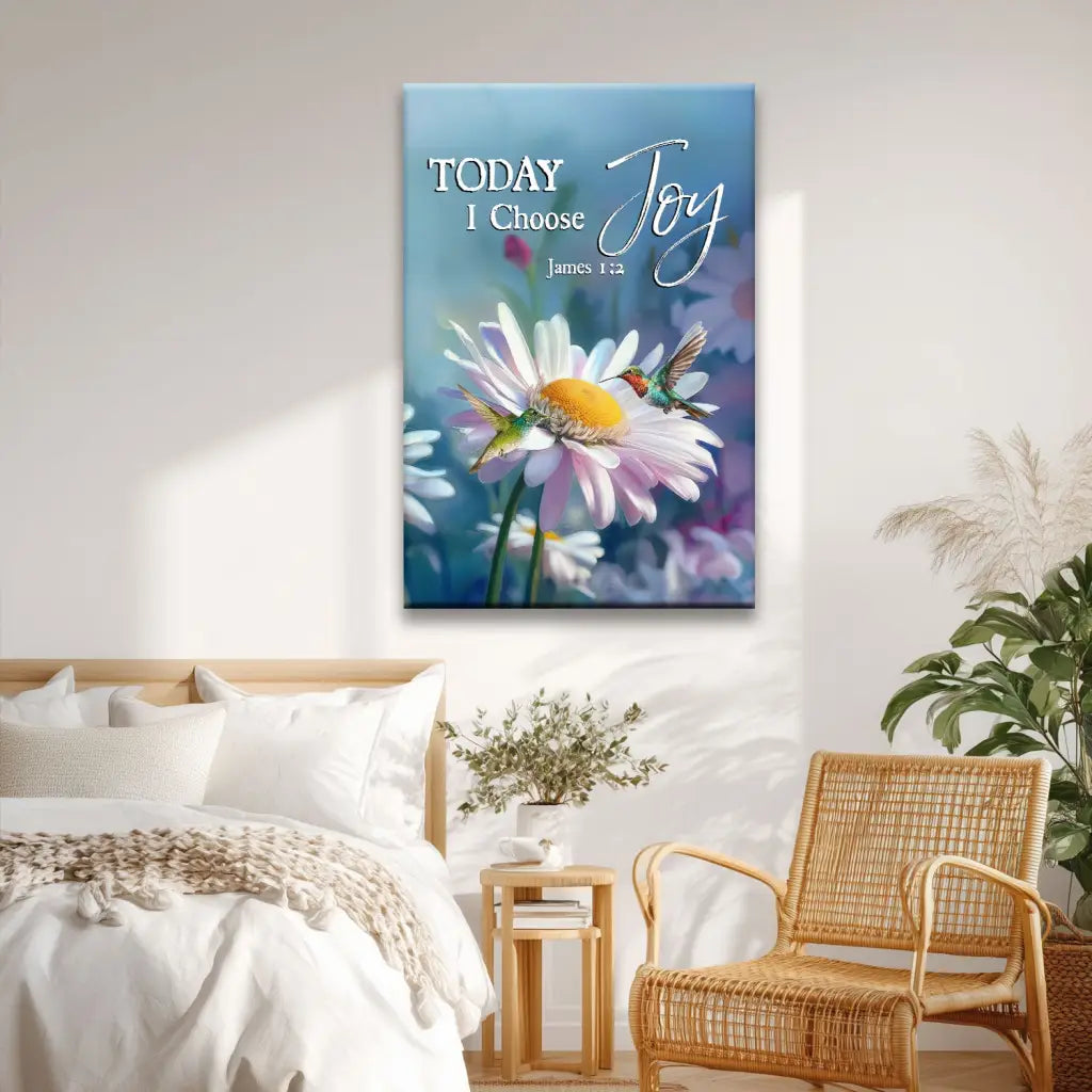 Faith-based wall art with scripture and hummingbird, Christian gift for comfort and spiritual joy.