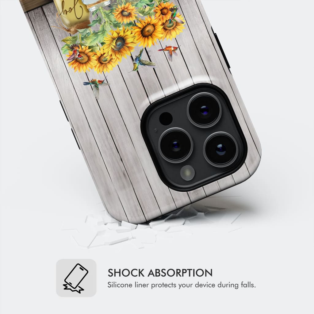 Today I Choose Joy James 1:2 Sunflower Vase Hummingbird Phone Case