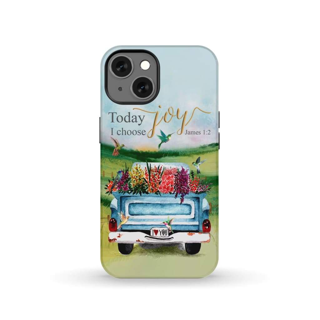 Today I Choose Joy James 1:2 Car With Flowers Phone Case iPhone 13 / Tough
