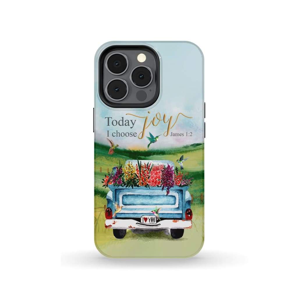 Today I Choose Joy James 1:2 Car With Flowers Phone Case iPhone 13 Pro / Tough