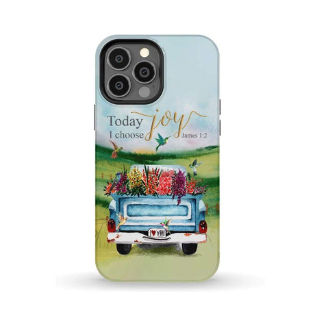 Today I Choose Joy James 1:2 Car With Flowers Phone Case iPhone 13 Pro Max / Tough