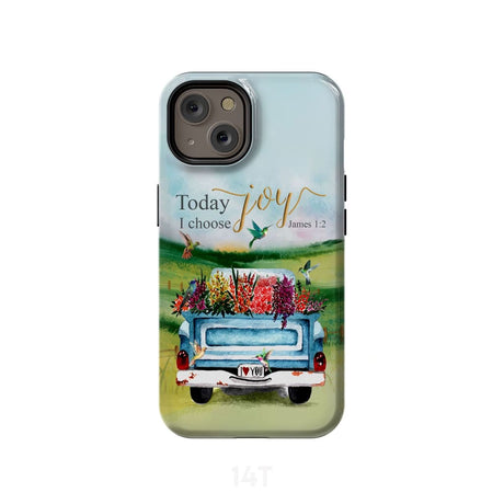 Today I Choose Joy James 1:2 Car With Flowers Phone Case iPhone 14 / Tough