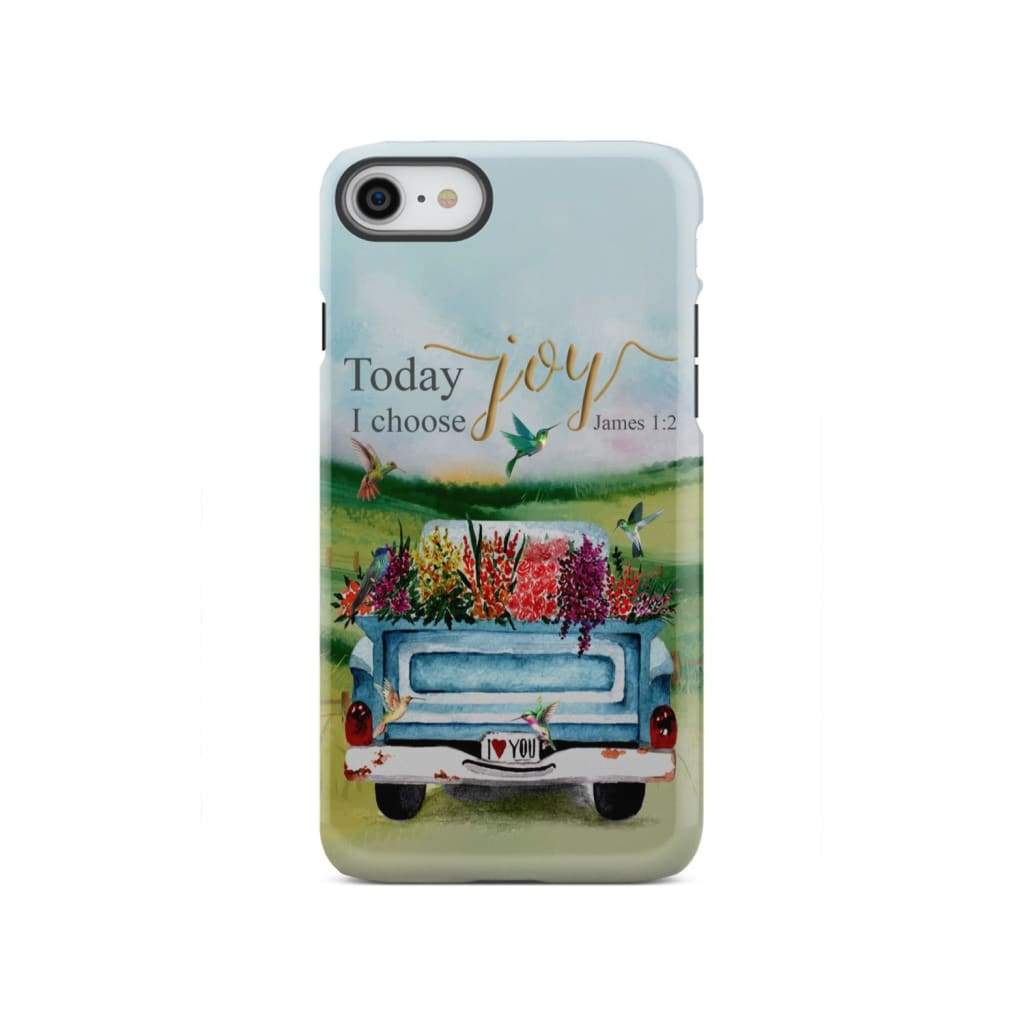Today I Choose Joy James 1:2 Car With Flowers Phone Case iPhone SE 2020 / Tough