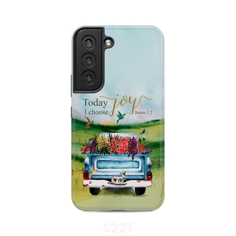 Today I Choose Joy James 1:2 Car With Flowers Phone Case Samsung Galaxy S22 / Tough