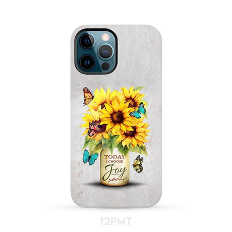 Today I Choose Joy Sunflower & Butterfly Vase Phone Case iPhone 12 Pro Max / Tough