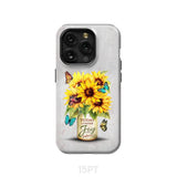 Today I Choose Joy Sunflower & Butterfly Vase Phone Case iPhone 15 Pro / Tough
