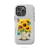 Today I Choose Joy Sunflower & Butterfly Vase Phone Case iPhone 16 Pro Max / Tough Case