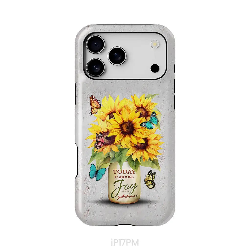 Today I Choose Joy Sunflower & Butterfly Vase Phone Case iPhone 17 Pro Max / Tough Case