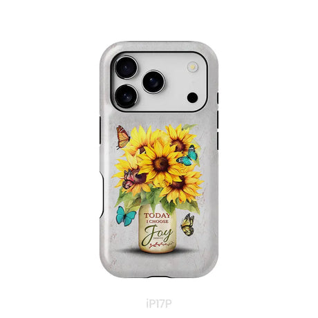 Today I Choose Joy Sunflower & Butterfly Vase Phone Case iPhone 17 Pro / Tough Case