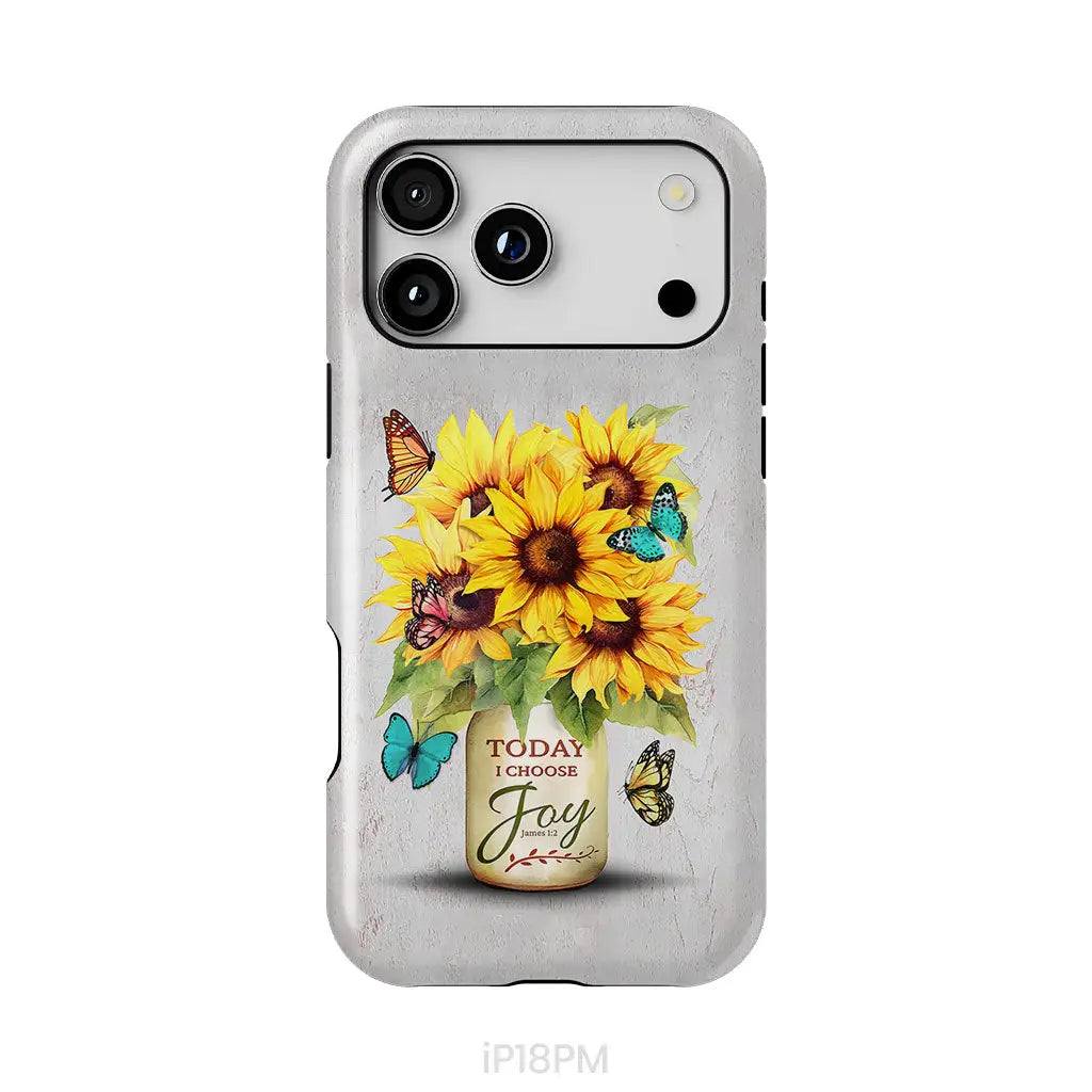 Today I Choose Joy Sunflower & Butterfly Vase Phone Case iPhone 18 Pro Max / Tough Case