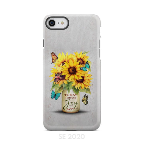 Today I Choose Joy Sunflower & Butterfly Vase Phone Case iPhone SE 2020 / Tough