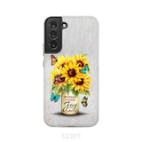 Today I Choose Joy Sunflower & Butterfly Vase Phone Case Samsung Galaxy S22 Plus / Tough