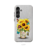 Today I Choose Joy Sunflower & Butterfly Vase Phone Case Samsung Galaxy S25 Plus / Tough Case