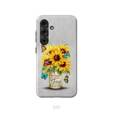 Today I Choose Joy Sunflower & Butterfly Vase Phone Case Samsung Galaxy S25 / Tough Case
