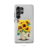 Today I Choose Joy Sunflower & Butterfly Vase Phone Case Samsung Galaxy S25 Ultra / Tough Case