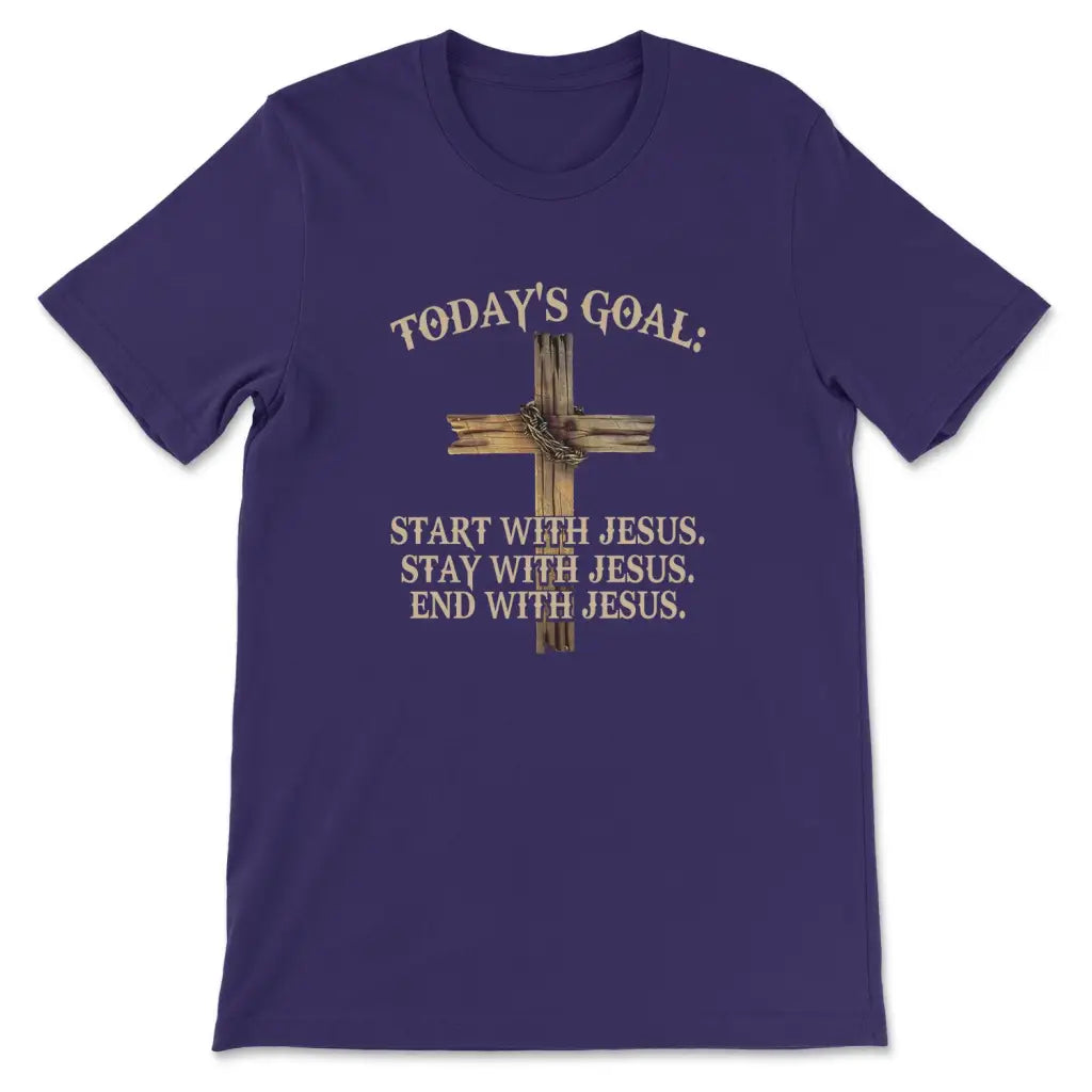 Today’s Goal Christian t-shirt Jesus T-shirts Team Purple / S