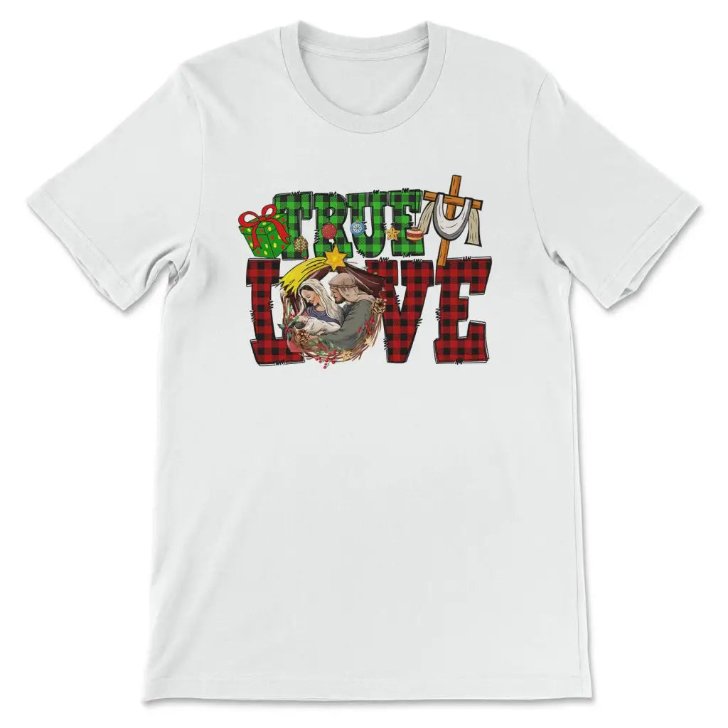 True love Buffalo plaid Christmas t-shirt White / S