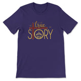 True Story cross buffalo plaid Christmas Christian t-shirt Team Purple / S