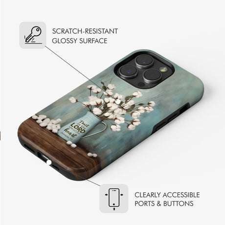 Trust in the Lord With All Your Heart Cotton Flowers Vase Phone Case