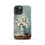 Trust in the Lord With All Your Heart Cotton Flowers in Vase Phone Case iPhone 11 Pro / Tough Case