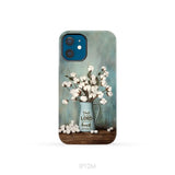 Trust in the Lord With All Your Heart Cotton Flowers in Vase Phone Case iPhone 12 Mini / Tough Case