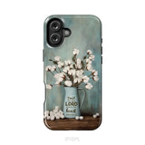 Trust in the Lord With All Your Heart Cotton Flowers in Vase Phone Case iPhone 16 Plus / Tough Case