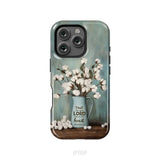 Trust in the Lord With All Your Heart Cotton Flowers in Vase Phone Case iPhone 16 Pro / Tough Case