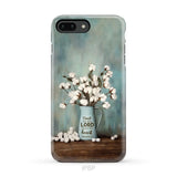 Trust in the Lord With All Your Heart Cotton Flowers in Vase Phone Case iPhone 8 Plus / Tough Case