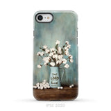 Trust in the Lord With All Your Heart Cotton Flowers in Vase Phone Case iPhone SE 2020 / Tough Case