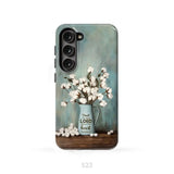 Trust in the Lord With All Your Heart Cotton Flowers in Vase Phone Case Samsung Galaxy S23 (Not for S23 FE) / Tough Case
