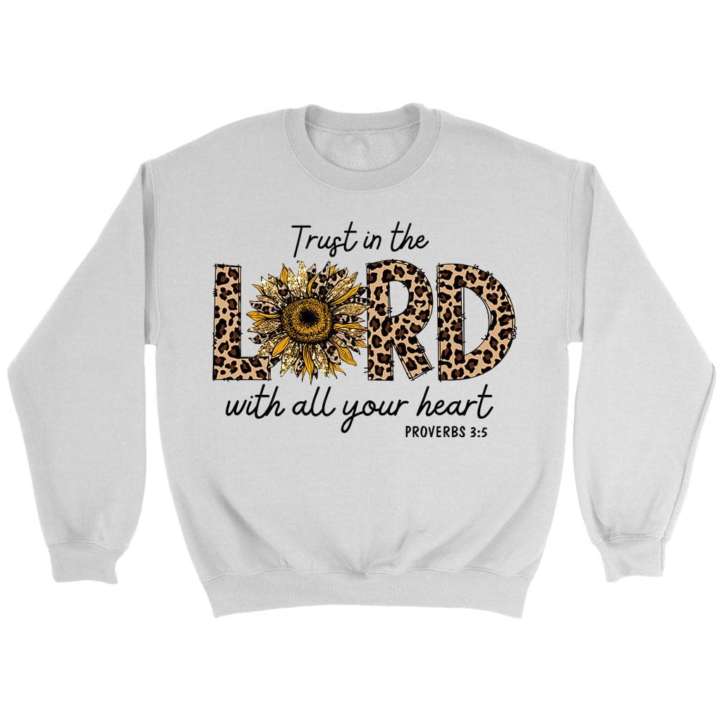 Trust in the lord with all your heart Leopard sweatshirt White / S