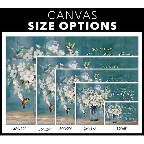 Very Thankful Incredibly Grateful Unbelievably Blessed Wall Art Canvas Size Options