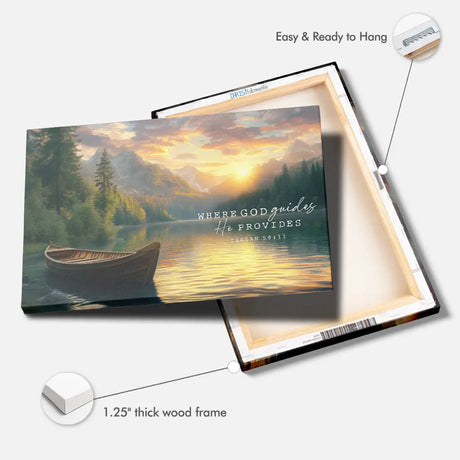 Where God Guides He Provides Isaiah 58:11 Wall Art Canvas