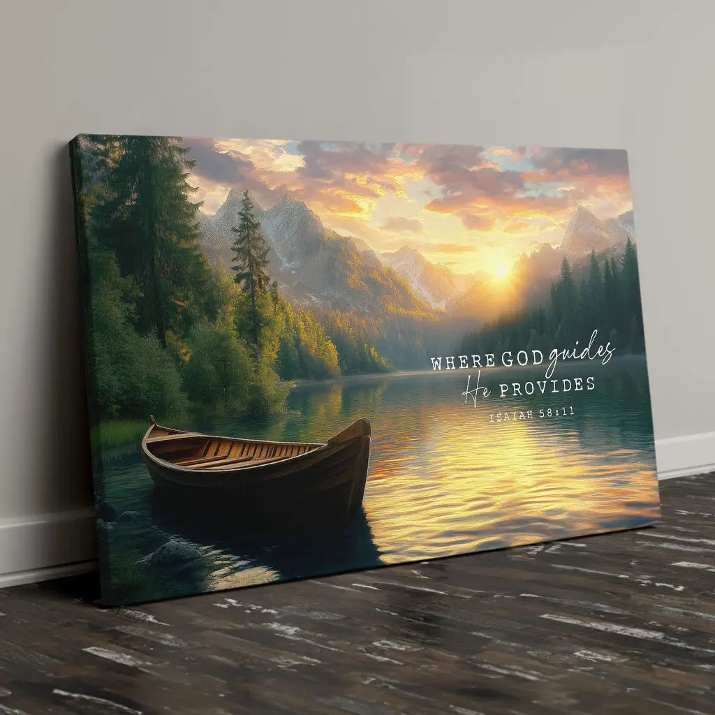 Faith-based wall art with Isaiah 58:11, a beautiful Christian gift for home or office decor.