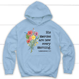 wildflowers His mercies are new every morning hoodie Light Blue / S