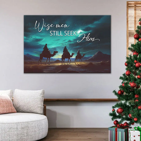 Christian Christmas wall art with Wise Men, faith-based gift for holidays, birthdays, or milestones.